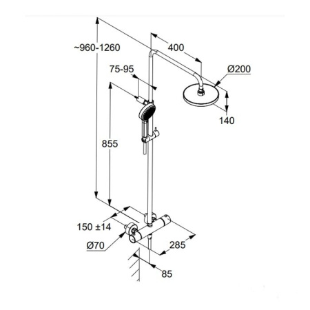 Душевая стойка Kludi Dive 6807939-00 черный матовый