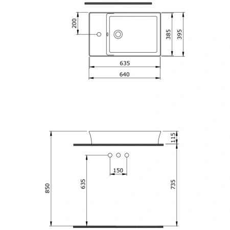 Раковина 64x39,5 см Berges Ego SL 182013