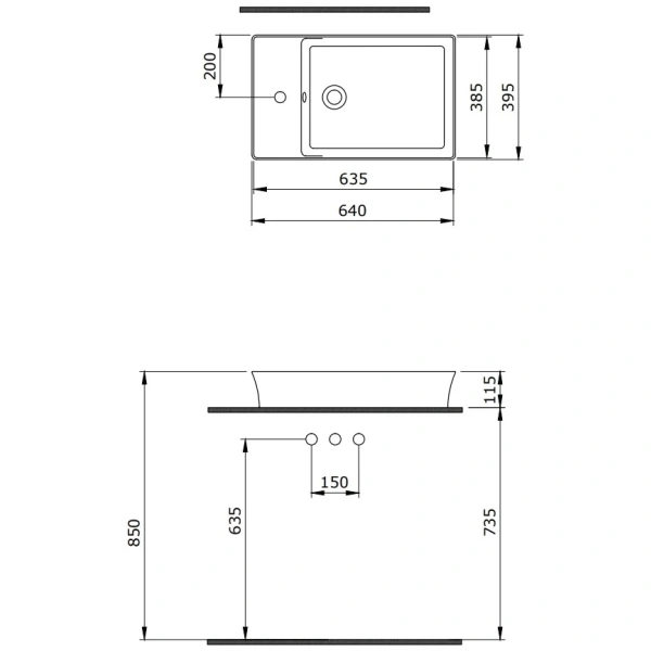 Раковина 64x39,5 см Berges Ego SL 182013