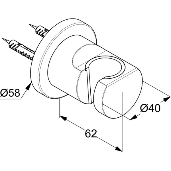 Держатель для душа Kludi Nova Fonte Puristic 2055253-15 белый матовый