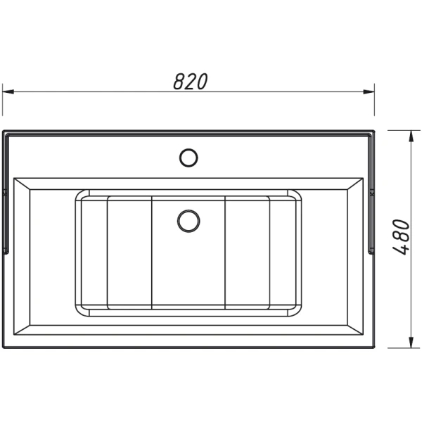 Раковина 82x48 см Caprigo Valletta Y-080B