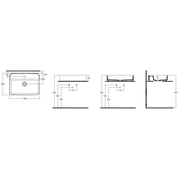 Раковина 55x40 см Isvea Infinity 10NF66055-2P