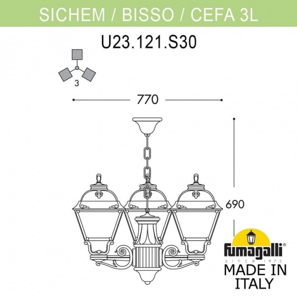 Подвесной светильник Fumagalli Cefa U23.120.S30.AXF1R