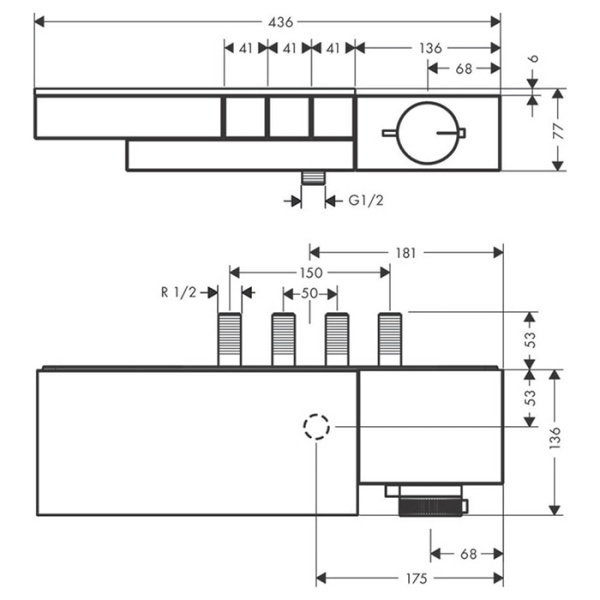 Термостатический смеситель для душа Axor Edge 46140000