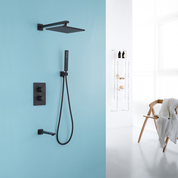 Душевой комплект Abber Weiss Insel AF8050B черный матовый