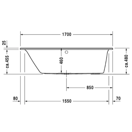 Акриловая ванна 170x70 см левая Duravit Darling New 70024000000000