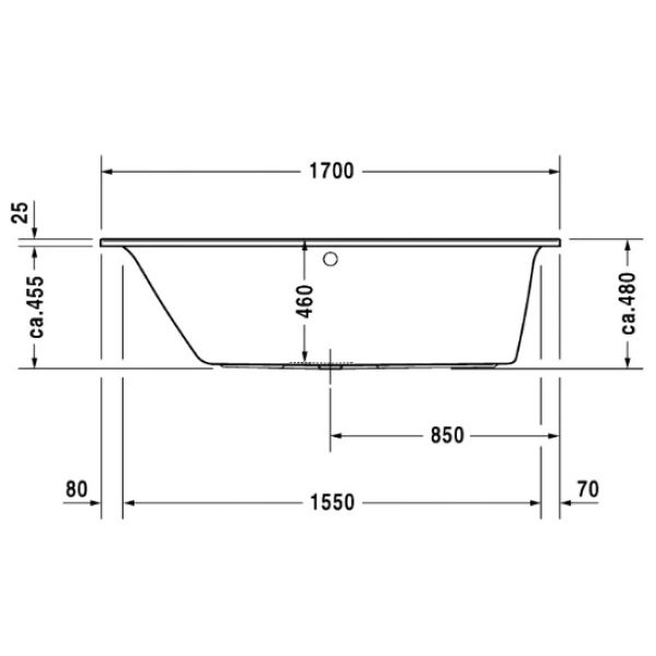 Акриловая ванна 170x70 см левая Duravit Darling New 70024000000000