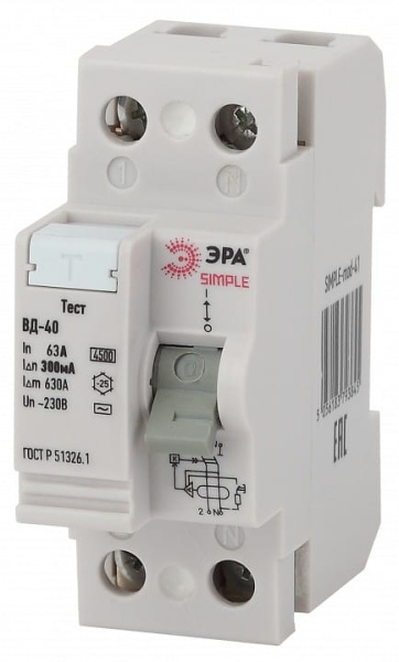 Устройство защитного отключения 2P Эра ВД-40 SIMPLE-mod-52