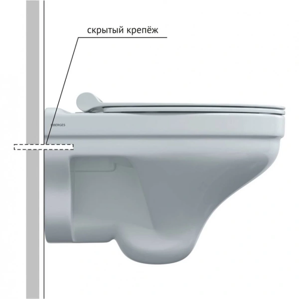 Унитаз подвесной Berges Albit S 082147 безободковый, с сиденьем микролифт, белый