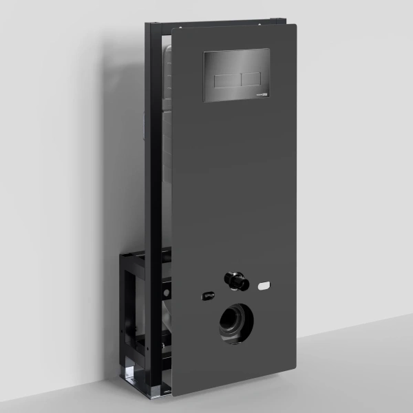 Инсталляция для унитаза WasserKRAFT Glan 66 66TLT.010.ME.BL.PB03 с кнопкой смыва, черный глянец