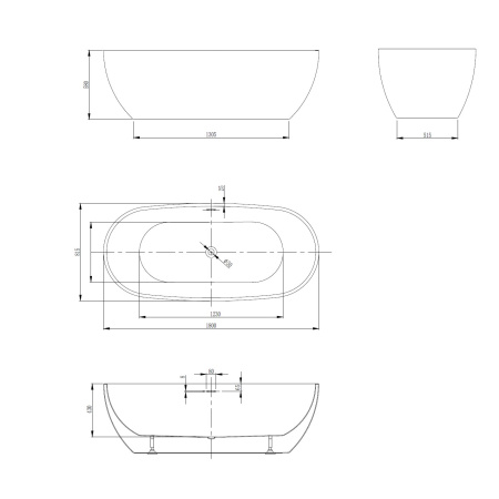 Акриловая ванна Abber 180x80 AB9263-1.8 белая глянцевая