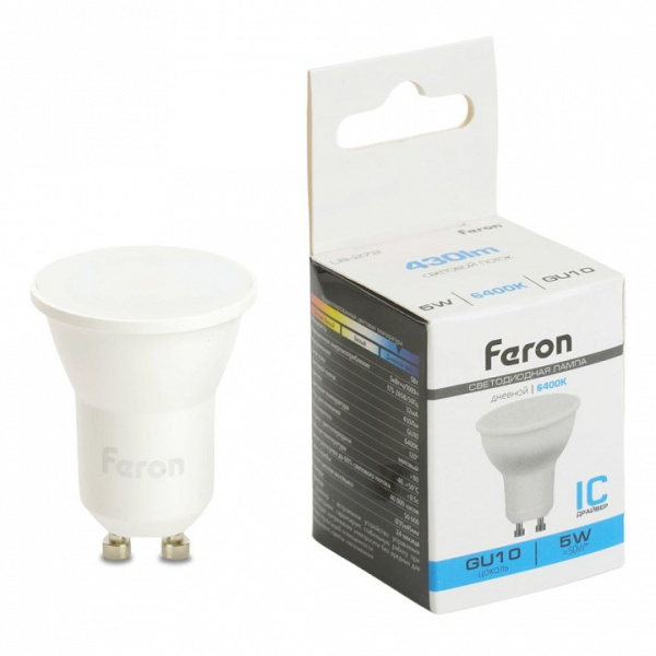 Лампа светодиодная Feron LB-272 GU10 5Вт 6400K 51223