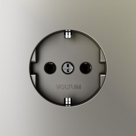 Розетка с заземлением, без рамки Voltum S70 VLS040104