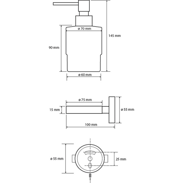 Дозатор для жидкого мыла Bemeta Dark 104109100 черный матовый