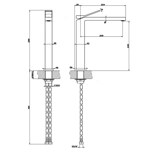 Смеситель для раковины Gessi Rettangolo K 53004#031
