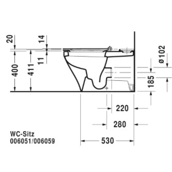Чаша напольного унитаза Duravit DuraStyle 2156090000