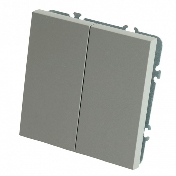 Выключатель двухклавишный без рамки Stekker Эмили 50166