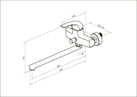 Смеситель для ванны AM.PM Sense F7590032