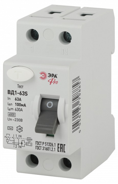Устройство защитного отключения 2P Эра ВД1-63S NO-902-152