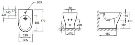 Биде Jacob Delafon Odeon Up E4798-00