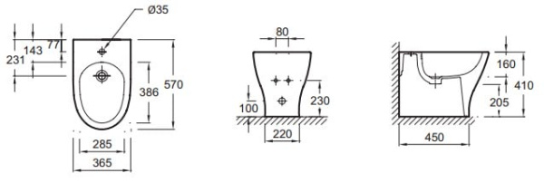 Биде Jacob Delafon Odeon Up E4798-00
