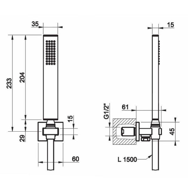 Душевой комплект Gessi Rettangolo 20123#299 черный
