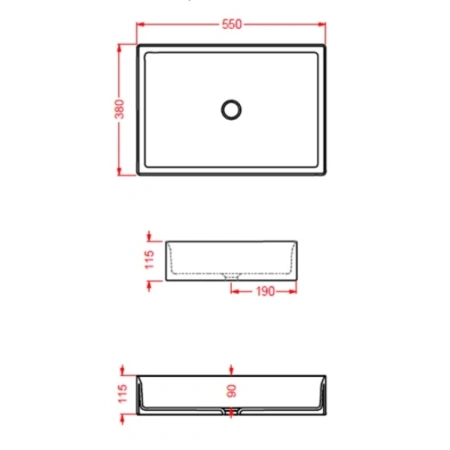 Раковина 55x38 см Artceram Scalino SCL002 12 00