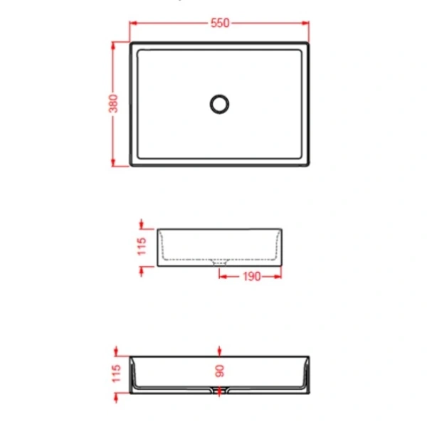 Раковина 55x38 см Artceram Scalino SCL002 12 00