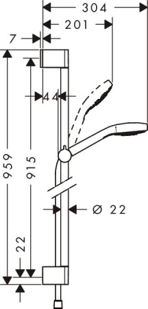 Душевой гарнитур hansgrohe Croma Select S Multi 26570400