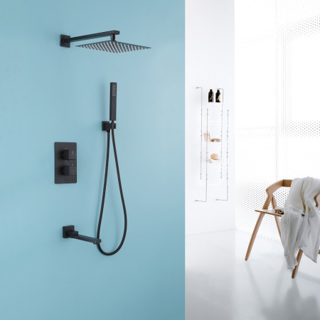 Душевой комплект Abber Daheim AF8250B черный матовый