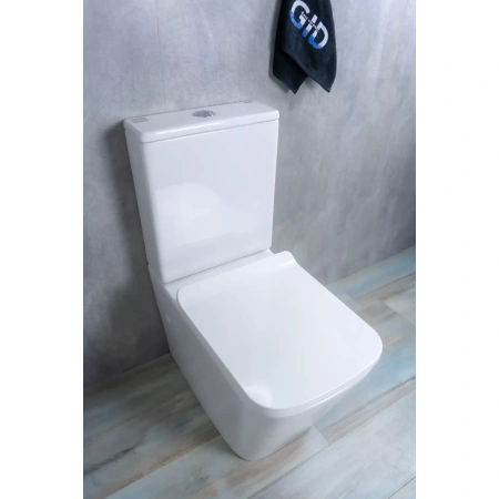 Унитаз-компакт GID Tr2170 безободковый, с сиденьем микролифт, белый