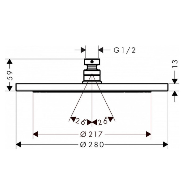 Верхний душ Hansgrohe Croma 280 26221670 черный матовый