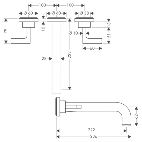 Смеситель для раковины Axor Citterio 39147000