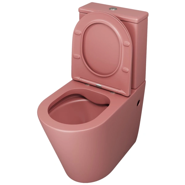 Унитаз-компакт Grossman GR-4480PIMS безободковый, с сиденьем микролифт, розовый матовый