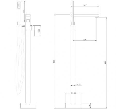 Смеситель для ванны Abber Daheim AF8215