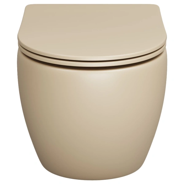 Унитаз подвесной Grossman GR-4411BEMS безободковый, с сиденьем микролифт, бежевый матовый