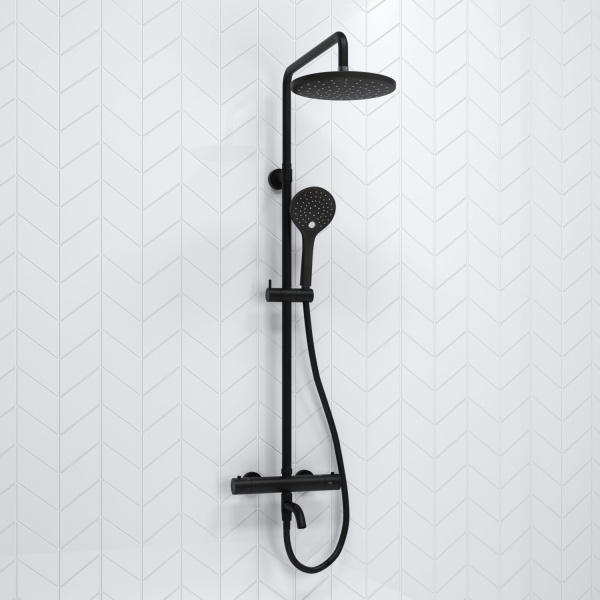 Душевая стойка WasserKRAFT A288.077.078.BM Thermo черный матовый