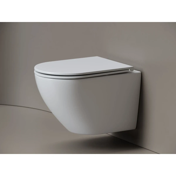 Унитаз подвесной Ceramicanova Whirl CN11007T безободковый, торнадо, с сиденьем микролифт, белый
