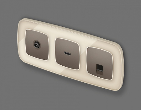 Накладка для ТВ-розетки Ambrella Volt Quant OP6430