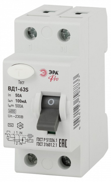 Устройство защитного отключения 2P Эра ВД1-63S NO-902-151