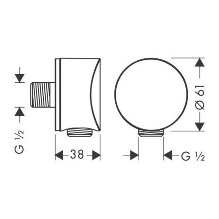 Шланговое подсоединение hansgrohe Fixfit S 27456000