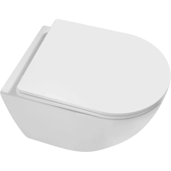 Унитаз подвесной Grossman Thin Rim GR-5601S безободковый, с сиденьем микролифт, белый