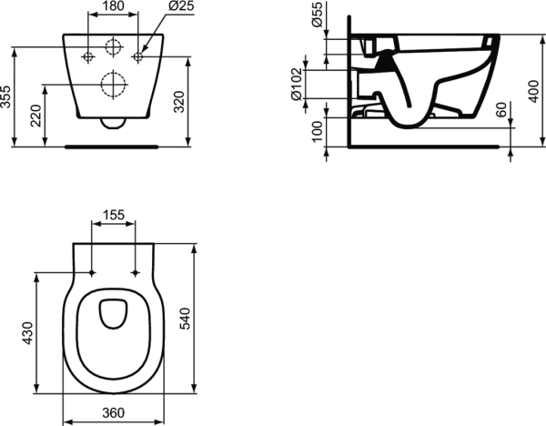 Унитаз подвесной Ideal Standard Connect E822301