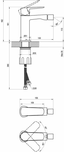 Смеситель для биде Ravak Life LF 056.00CR X070475