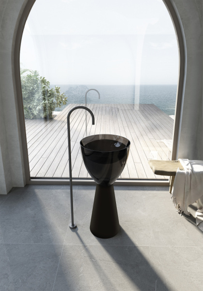 Раковина Abber Kristall 45 AT2703Onyx-Black черный