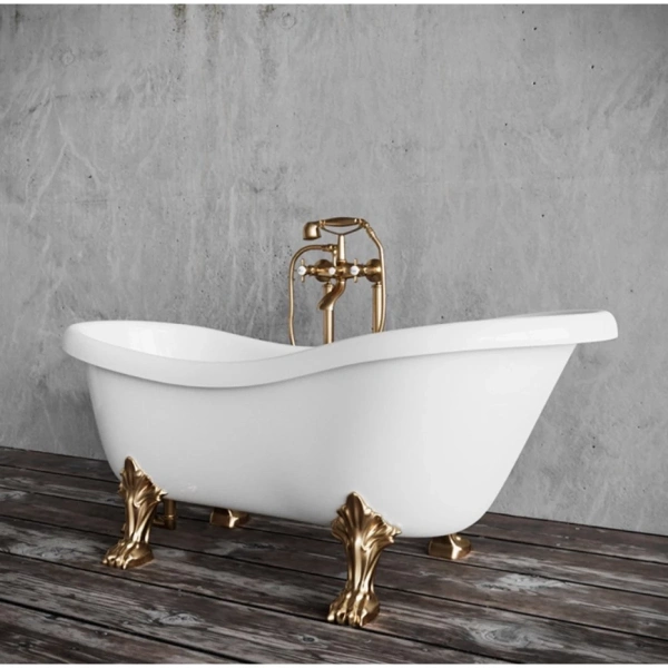 Ванна из литьевого мрамора Tiffany World TW176bi/br 176x80 см, отдельностоящая, белый