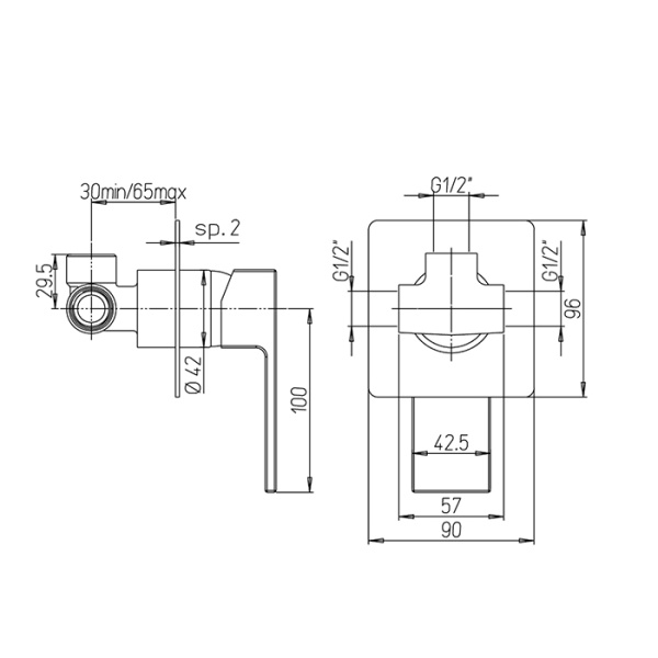 Смеситель для душа Paini Dax 84CR690R