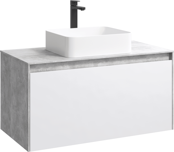 Тумба под раковину без фасада AQWELLA 5 Stars Mobi 100 MOB0110BS бетон светлый