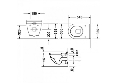 Подвесной унитаз Duravit Starck 3 22000900001