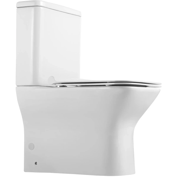 Унитаз-компакт Agger AT02000 безободковый, с сиденьем микролифт, белый глянец